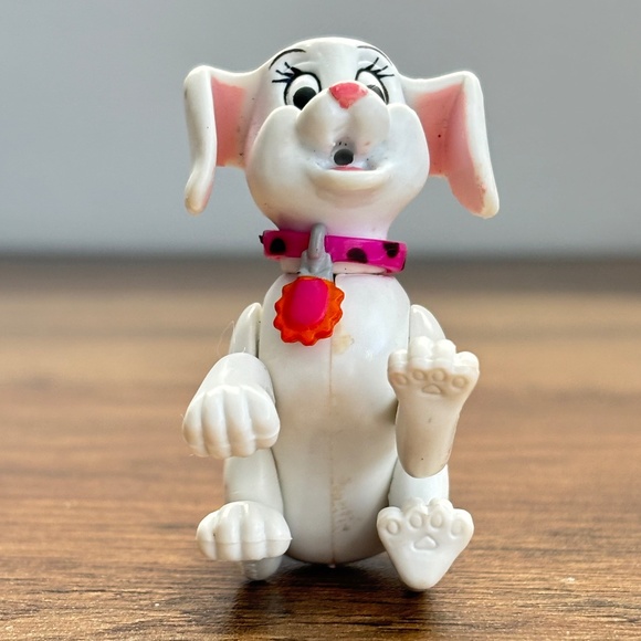 VINTAGE Disney 101 102 Dalmatians ODDBALL Dog Toy Figure 2” Puppy Pink Collar - Picture 2 of 8